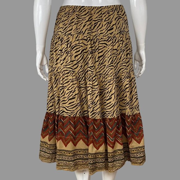 LRL Lauren Jeans Co. by Ralph Lauren cotton animal print skirt - Picture 2 of 7